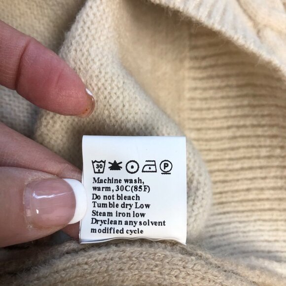 Neutral Colorblock Cable Knit Sweater Womens Size XL Drop Shoulder Sleeve NEW - Picture 8 of 10